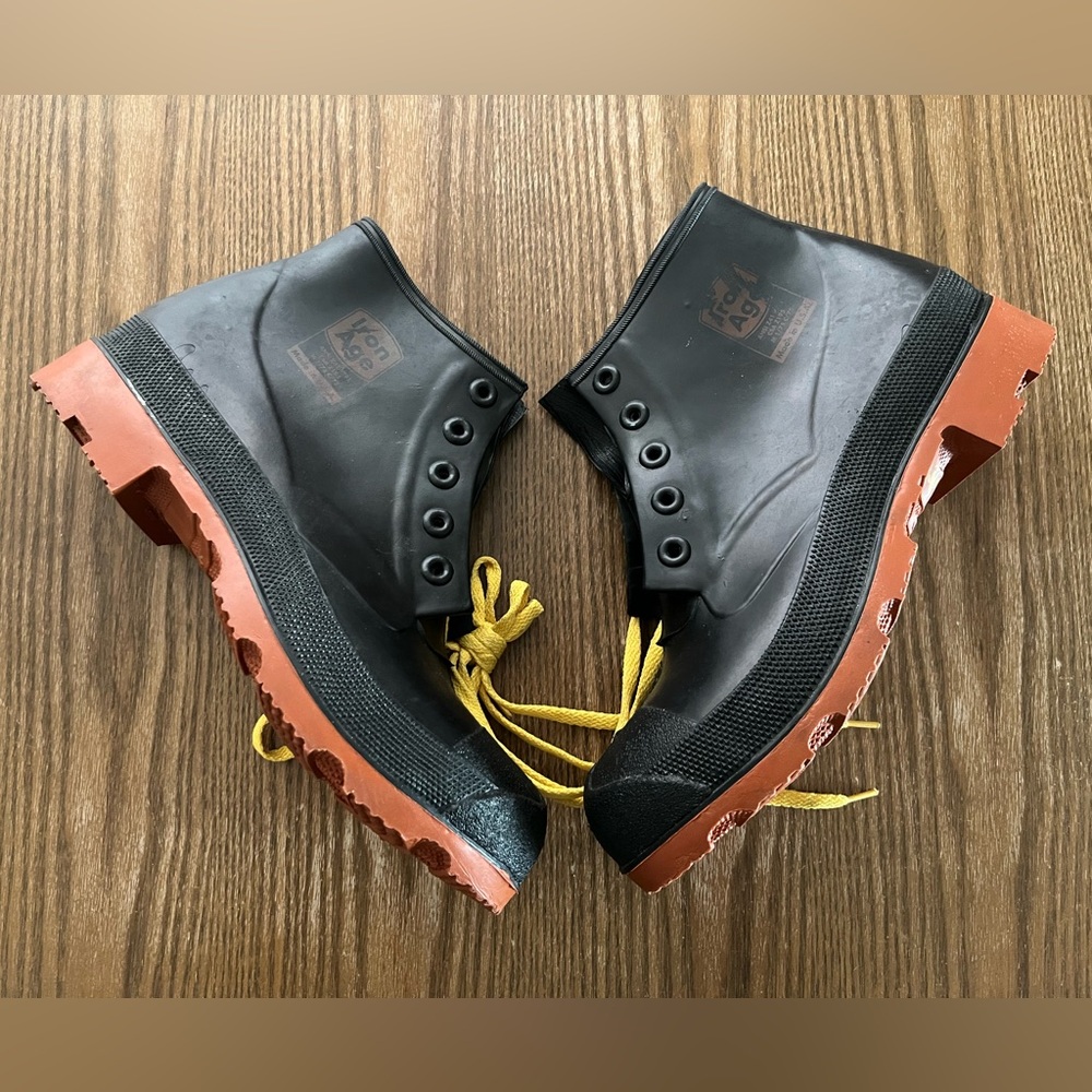 Iron Age Black & Rust Lace-Up Women's Rubber Boots MADE IN THE USA